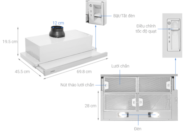 MÁY HÚT MÙI ÂM TỦ HAFELE HH S70A 533.89.031 - 3